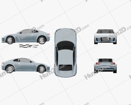 Audi e-tron 2010 car clipart
