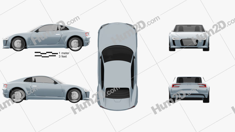 Audi e-tron 2010 car clipart