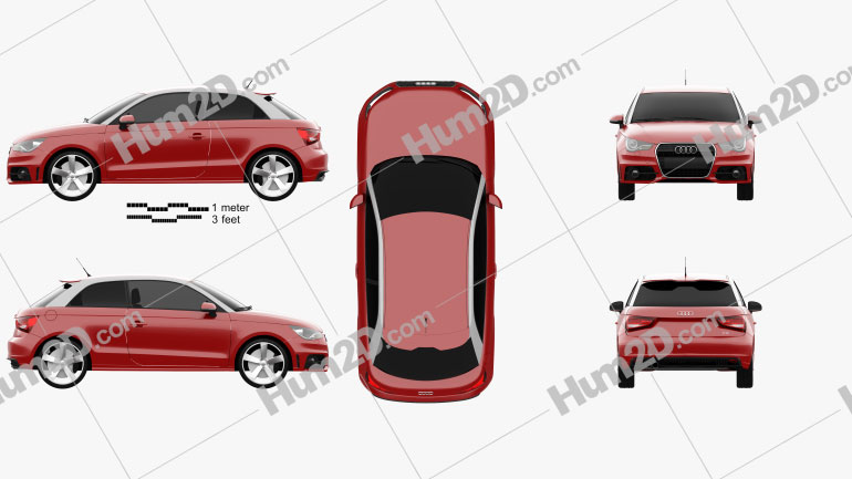 Audi A1 2010 car clipart
