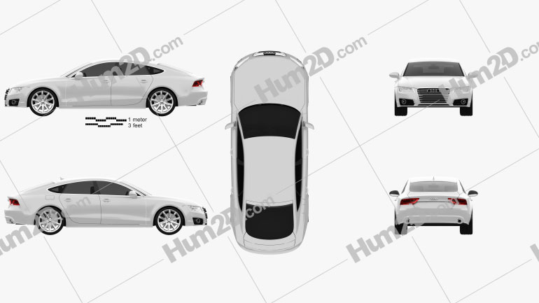 Audi A7 Sportback 2010 Blueprint