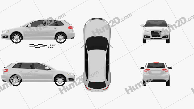 Audi A3 Sportback 2011 car clipart