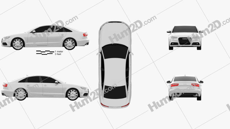 Audi A6 sedan 2012 car clipart