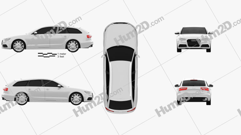 Audi A6 Avant 2012 car clipart
