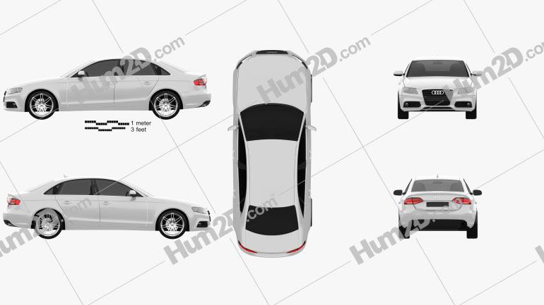 Audi A4 Saloon 2011 car clipart