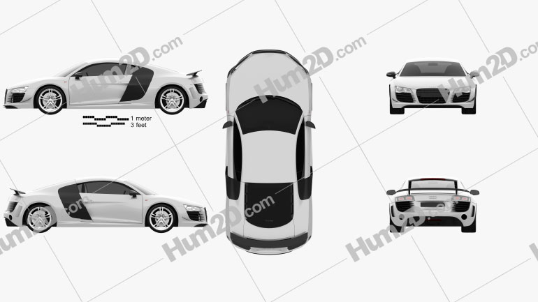 Audi R8 GT 2011 car clipart