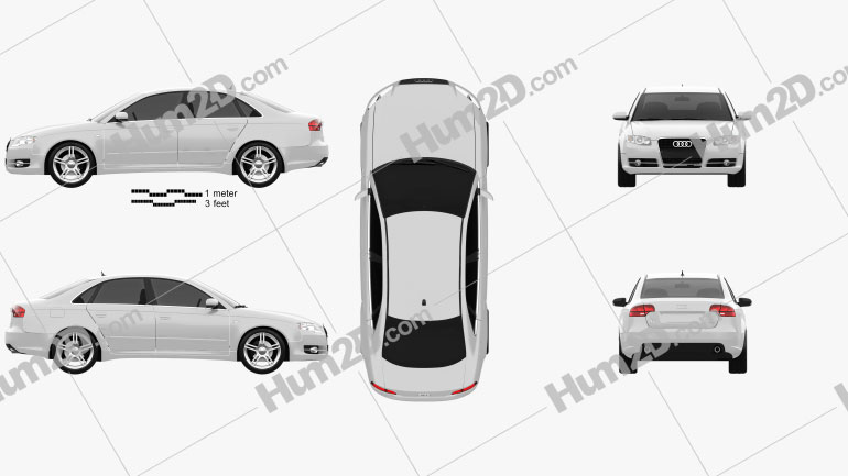 Audi A4 Saloon 2005 car clipart