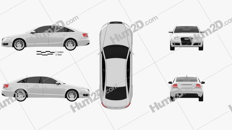 Audi A6 Saloon 2005 car clipart
