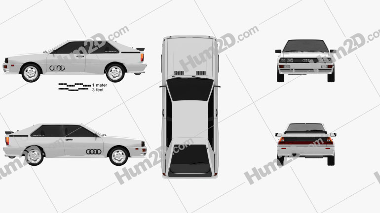 Audi Quattro 1980 car clipart