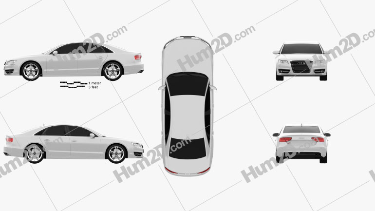 Audi S8 2013 car clipart