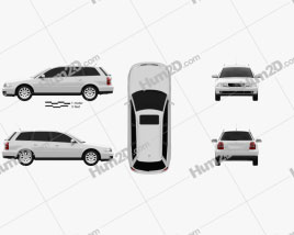 Audi A4 Avant 1999 car clipart