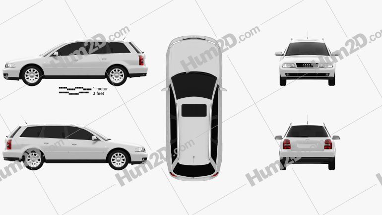 Audi A4 Avant 1999 car clipart