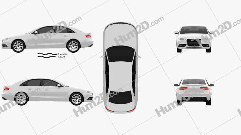 Audi A4 Sedan 2013 Blueprint