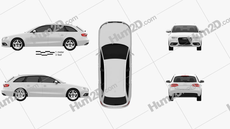 Audi A4 Avant 2013 Clipart Bild