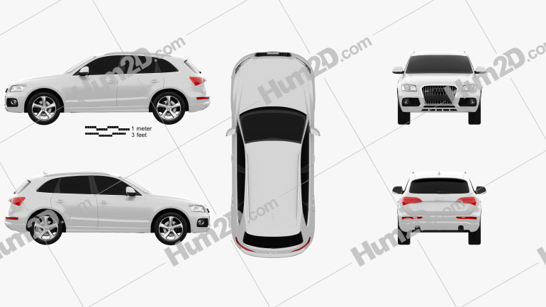 Audi Q5 2013 Clipart Image