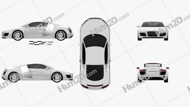 Audi R8 Coupe 2013 Blueprint
