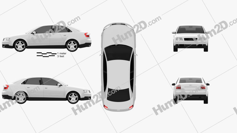Audi A4 (B6) sedan 2002 car clipart