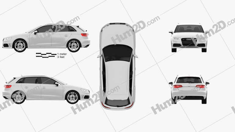 Audi A3 Sportback S-Line 2013 car clipart