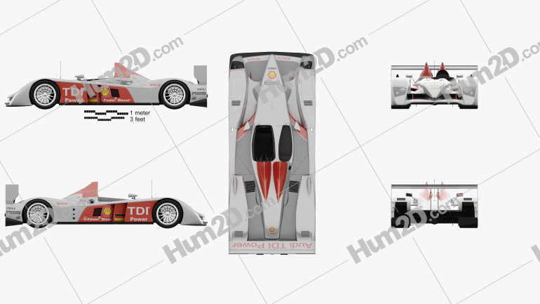 Audi R10 TDI 2006 car clipart