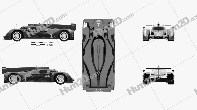 Audi R18 TDI 2011 car clipart