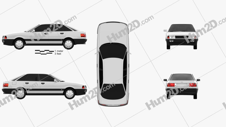 Audi 80 (B3) 1986 car clipart