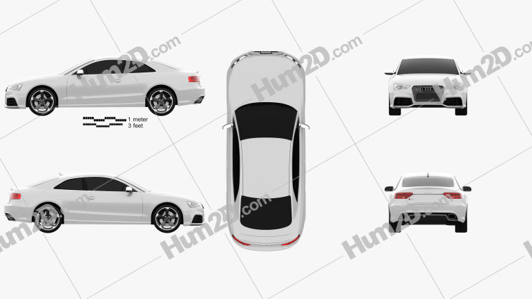 Audi RS5 coupe 2012 Clipart Image