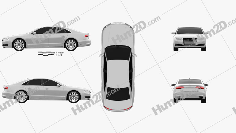 Audi A8 (D4) 2014 Blueprint