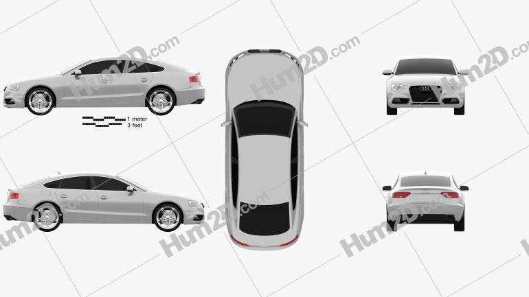 Audi A5 (8TA) sportback 2012 car clipart