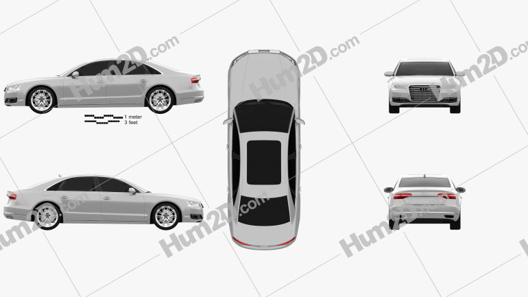 Audi A8 (D4) L 2014 Blueprint