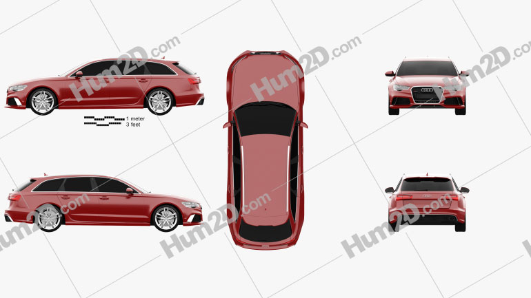 Audi RS6 (C7) avant 2014 Blueprint