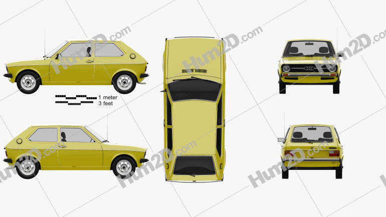 Audi 50 (Typ 86) 1974 car clipart