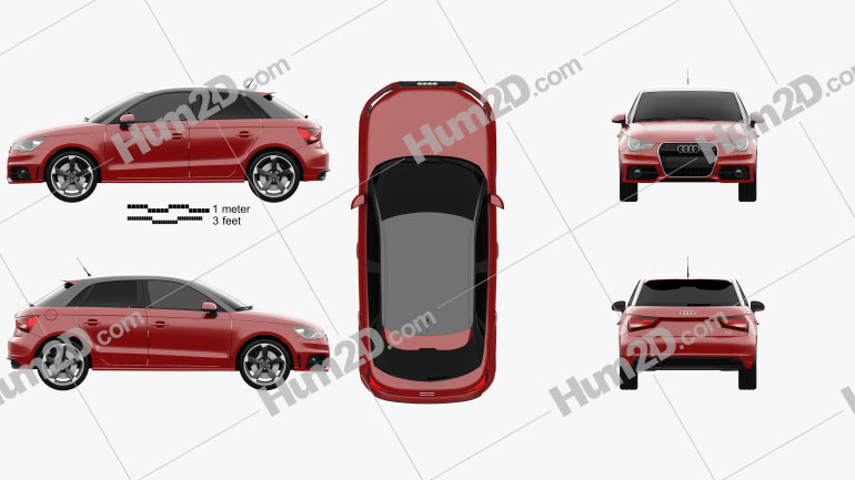 Audi A1 sportback 2012 car clipart
