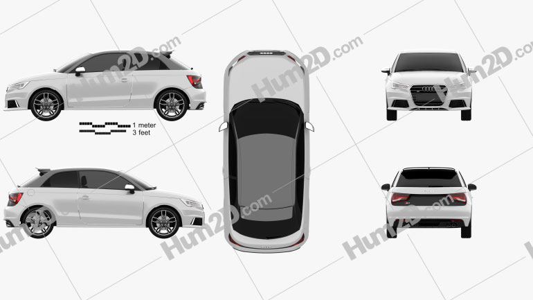 Audi S1 3-türig 2014 Blueprint