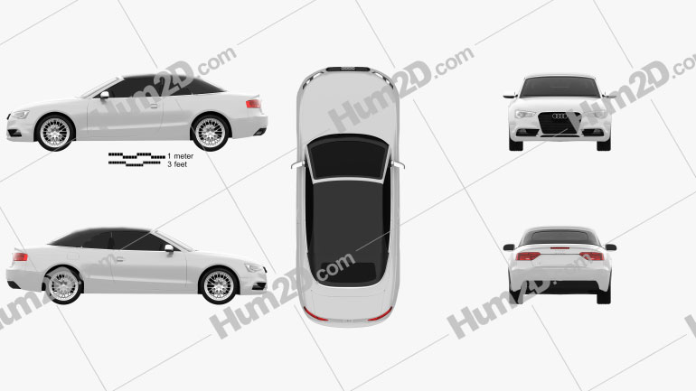 Audi A5 Cabriolet 2012 Clipart Image