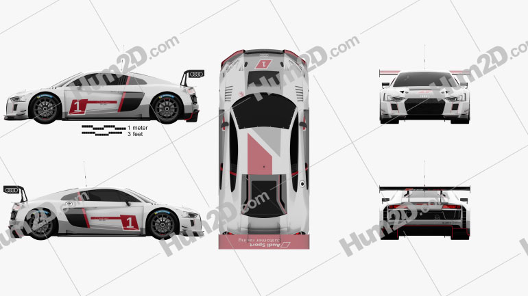 Audi R8 LMS 2016 Blueprint