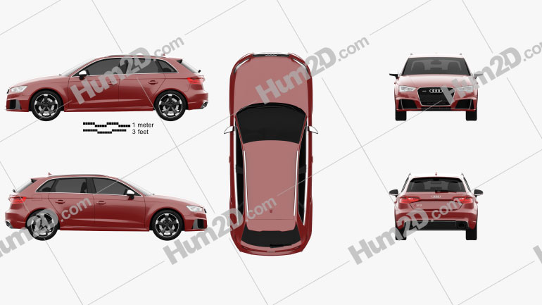 Audi RS3 Sportback 2015 car clipart