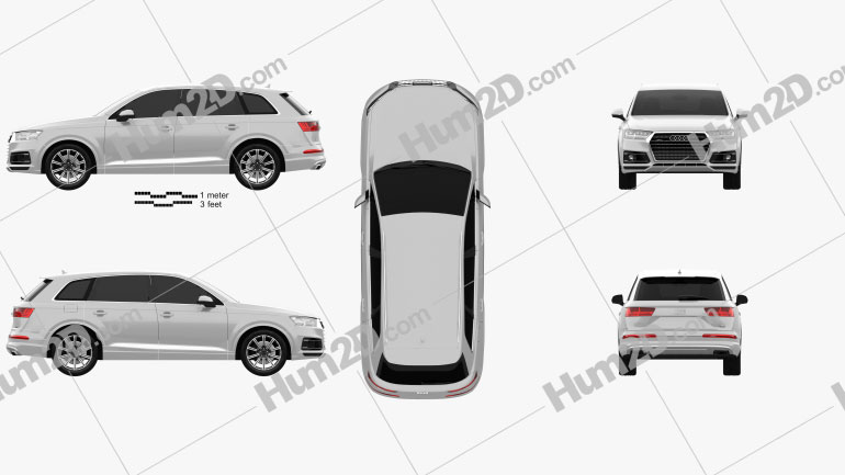 Audi Q7 2016 Clipart Image
