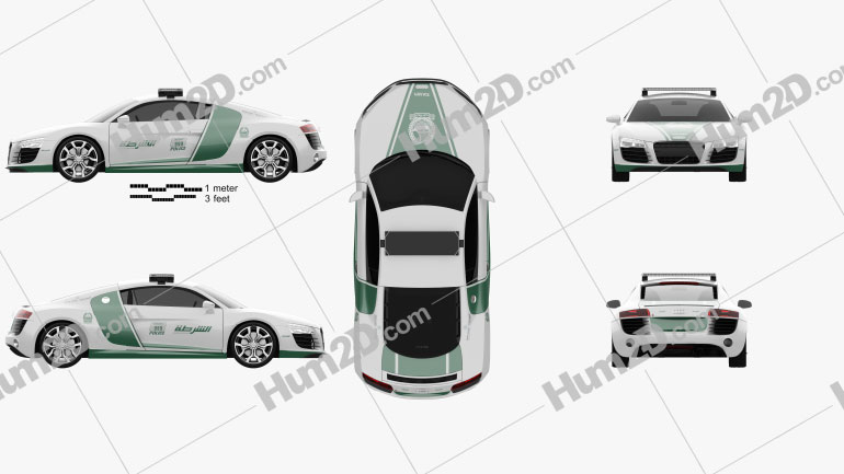 Audi R8 Polizei Dubai 2013 car clipart