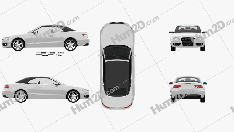 Audi A5 Cabriolet with HQ interior 2009 car clipart