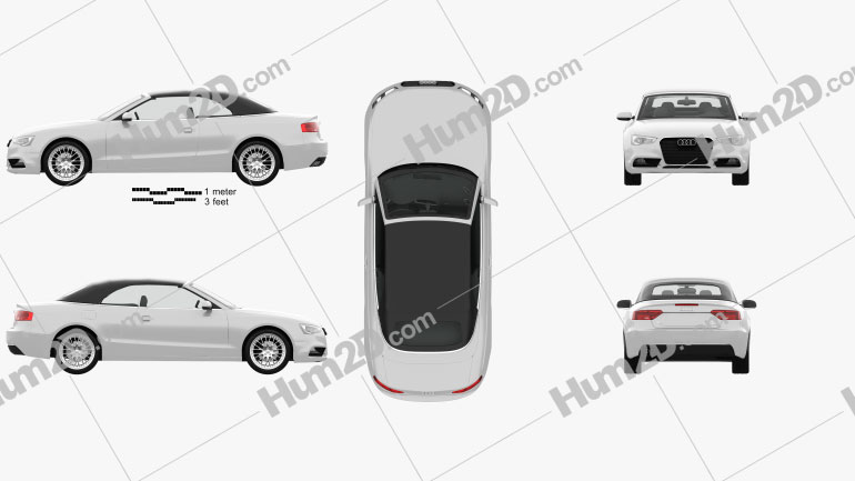 Audi A5 Cabriolet com interior HQ 2012 car clipart