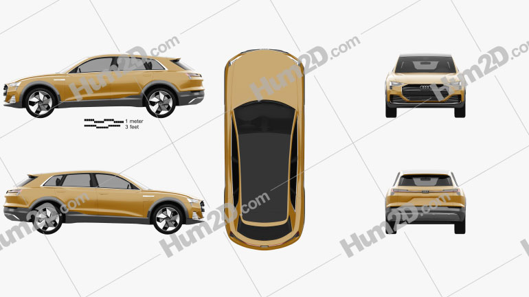Audi h-tron quattro 2016 car clipart