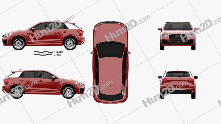 Audi Q2 S-Line 2017 car clipart