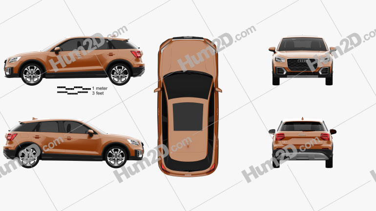 Audi Q2 2017 car clipart