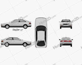 Audi Coupe (8B) 1988 car clipart