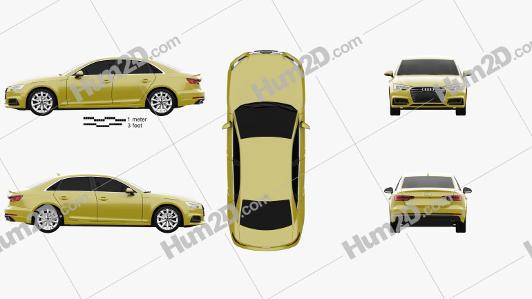 Audi A4 S-Line 2016 car clipart