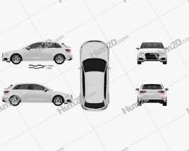 Audi A3 Sportback g-tron 2016 car clipart
