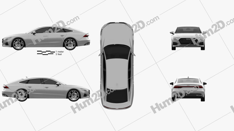 Audi A7 Sportback 2018 car clipart