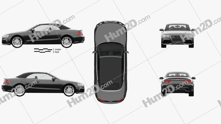 Audi RS5 Cabriolet with HQ interior 2012 car clipart