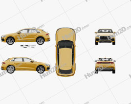 Audi Q8 S-line with HQ interior and engine 2018 car clipart