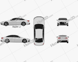Audi A6 sedan S-Line 2018 car clipart