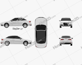 Audi A3 Kabriolett S-line 2014 car clipart